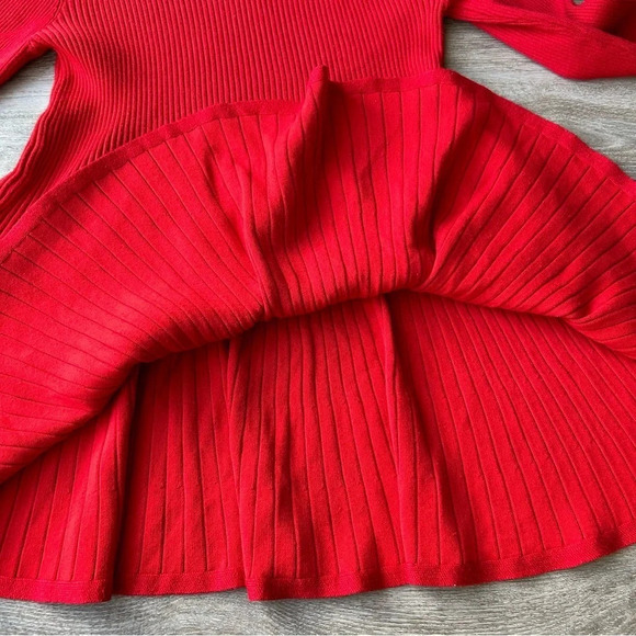 Two Twenty Five Red Ribbed Sweater  Dress - Picture 11 of 13